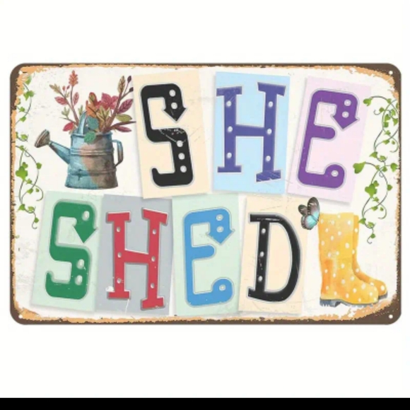 NEW Metal Sign She Shed Gardening 8x12 - Picture 7 of 7
